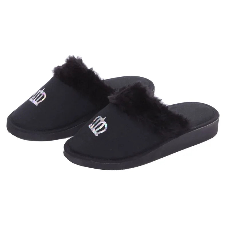 Pantufla Tex stamping corona piel talle 36 negro