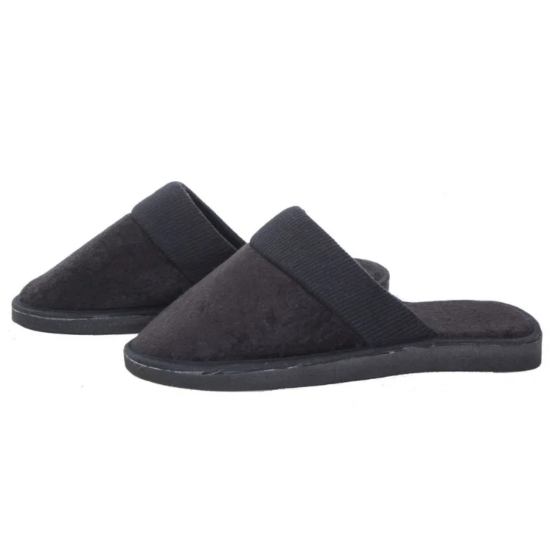 Pantufla Tex plush liso con rayos talle 44 negro