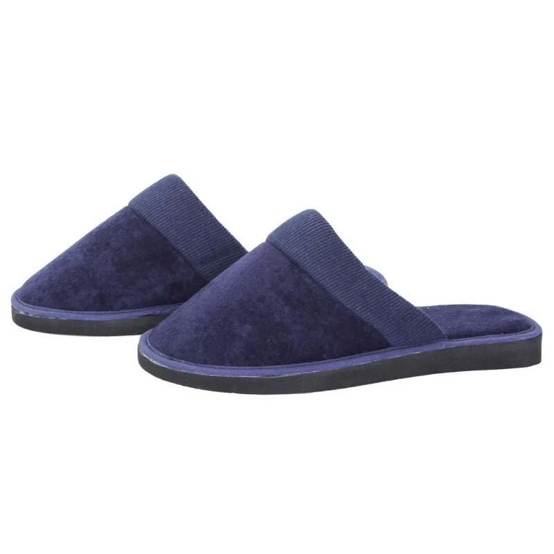Pantufla Tex plush liso con rayos talle 42 azul marino