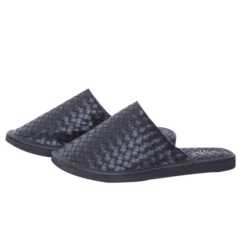 Pantufla Tex hombre efecto cuadrille talle 44 negro