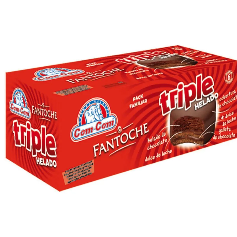 Alfajor helado Fantoche triple x 6 uni