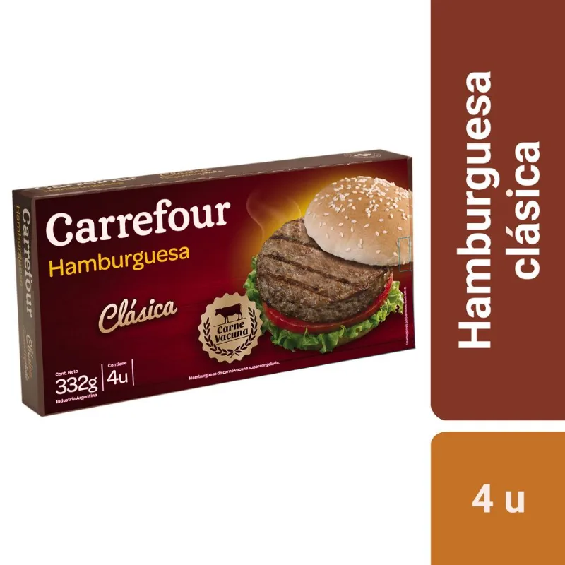 Hamburguesa Carrefour clásica 4 u.
