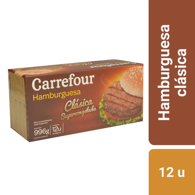 Hamburguesa Carrefour clásica 12 u.