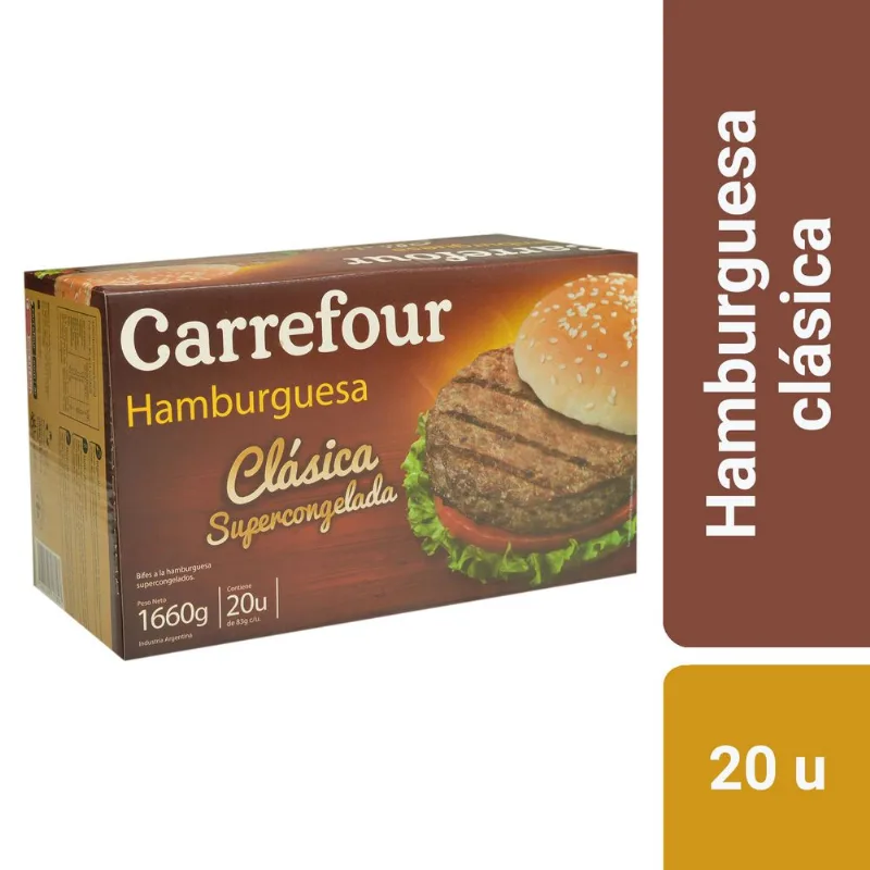 Hamburguesa Carrefour clásica 20 u.