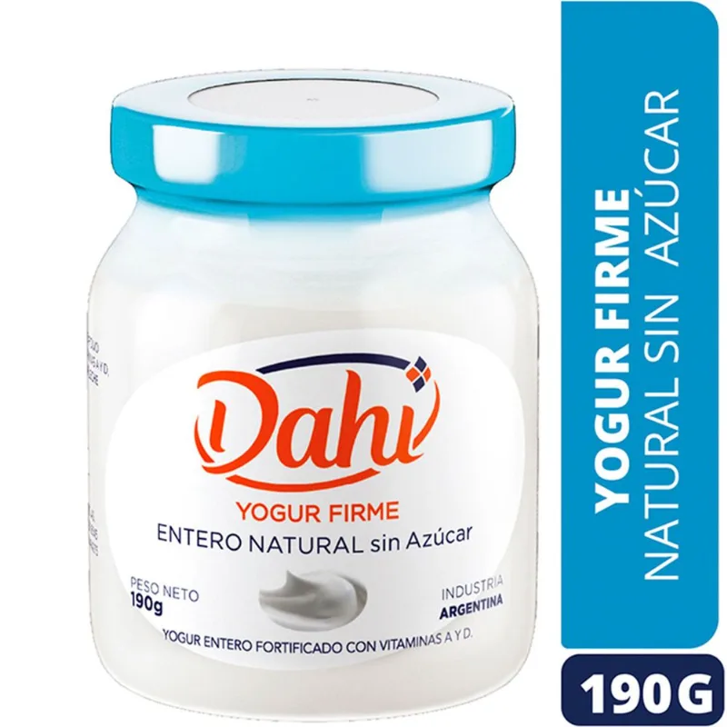 Yogur firme Dahi natural en frasco 190 g.