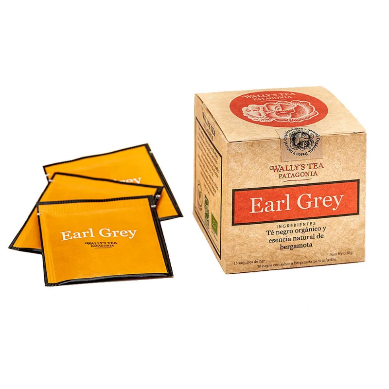 Té Negro Earl Grey Sabor Bergamota 30 Grs x 15 Un Wally´S Patagonia