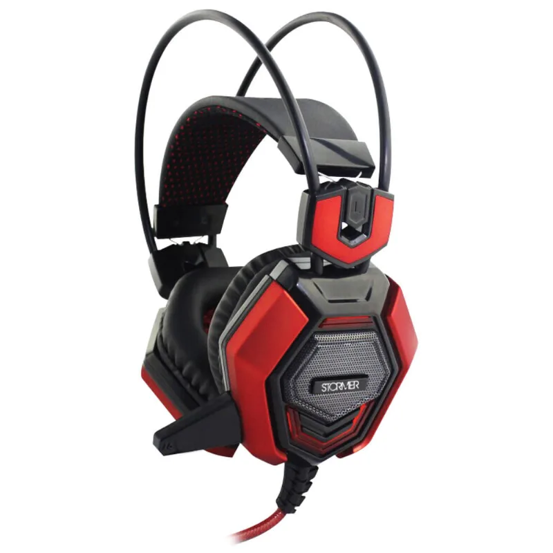 Auriculares vincha gamer Noga ST-Conquer rojo y negro
