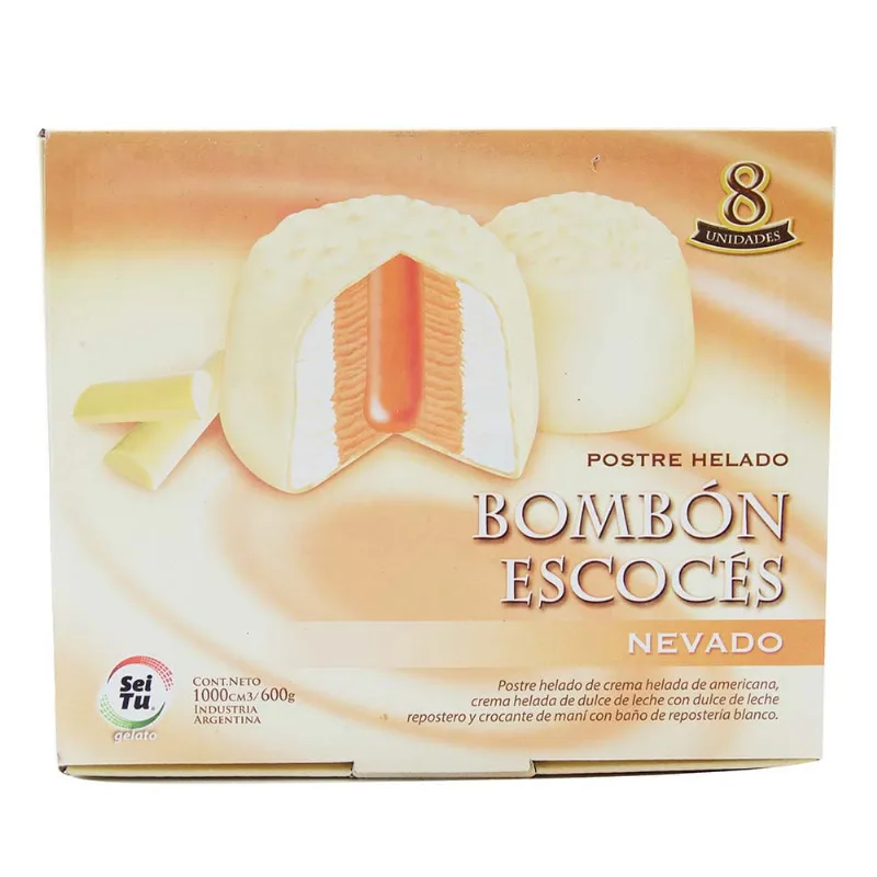 Helado Sei Tú Bombón Escoces Blanco Nevado 600 Gr