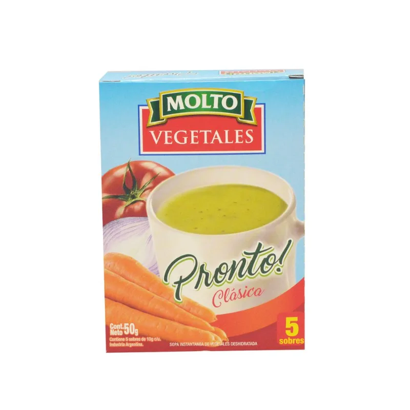 Sopa deshidratada de vegetales Molto caja x 5 uni