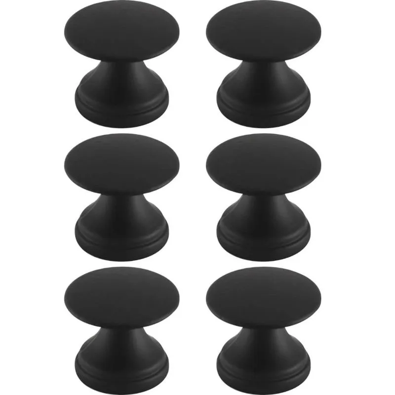 Conjunto de 6 Puxadores 199 Tucson Ponto Preto Fosco Para Móveis Armários e Gavetas