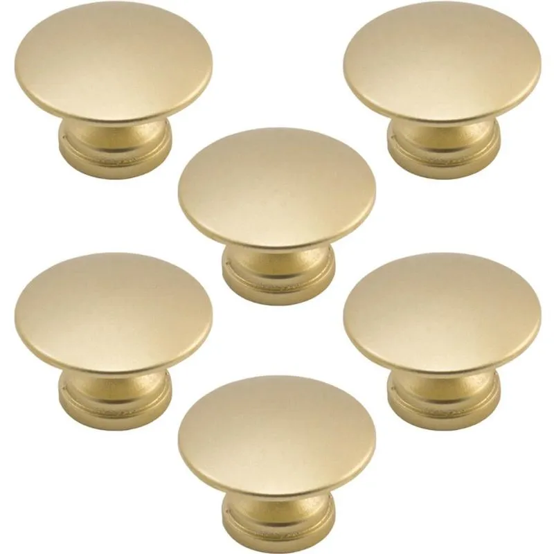 Kit 6 Puxadores 200 Tucson Ponto Dourado Para Móveis Armários e Gavetas