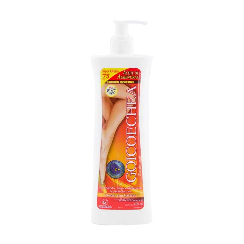 Crema Para Piernas Goicochea Invierno Aceite De Almendras 400 Ml