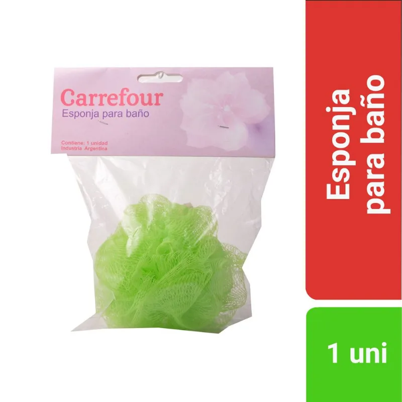 Esponja de baño Carrefour pompón verde x 1 uni