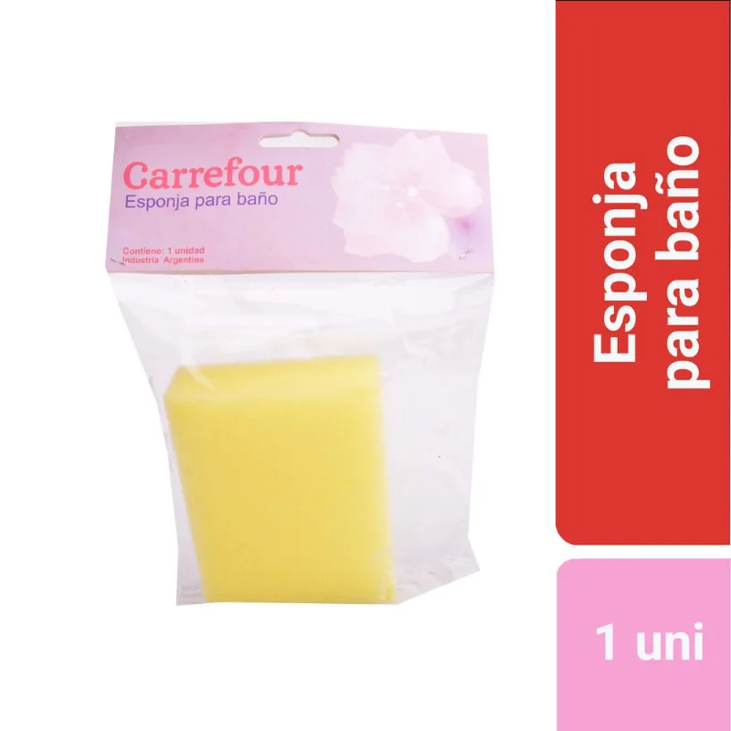 Esponja de baño Carrefour basica bb amarillo x 1 uni