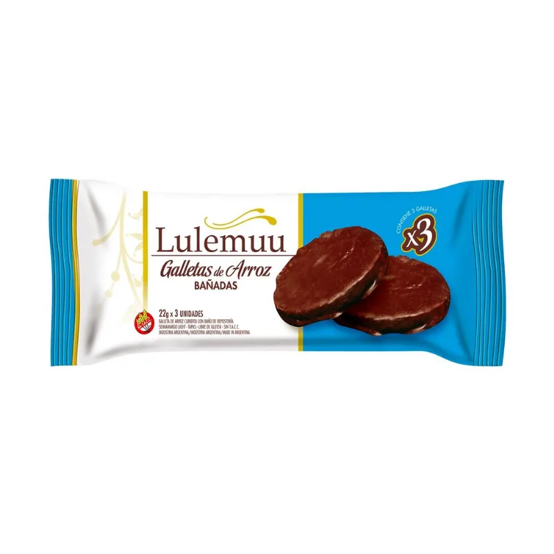 Alfajor de arroz Lulemuu sin TACC 3 u.