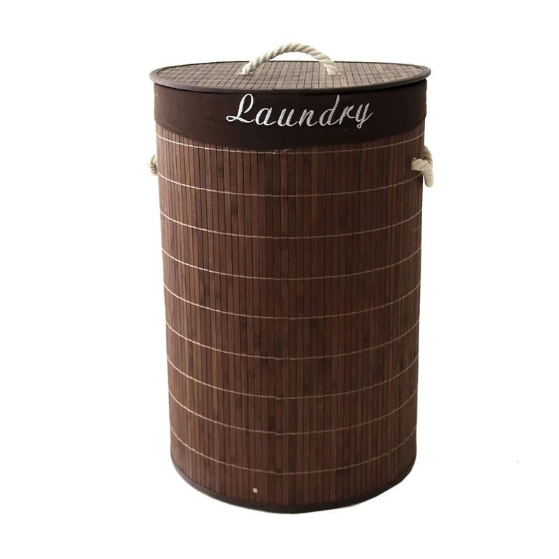 Canasto Bamboo Redondo Chocolate