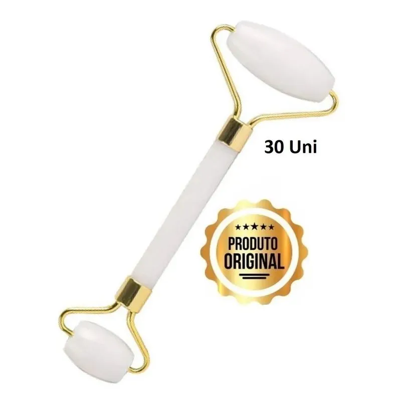 30 Rolo Jade Massageador Facial Pedra Natural Jade