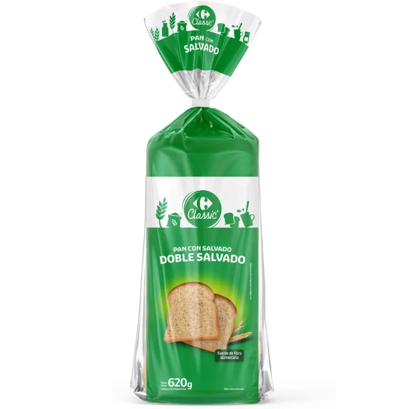 Pan de mesa Carrefour classic con salvado 620 g.