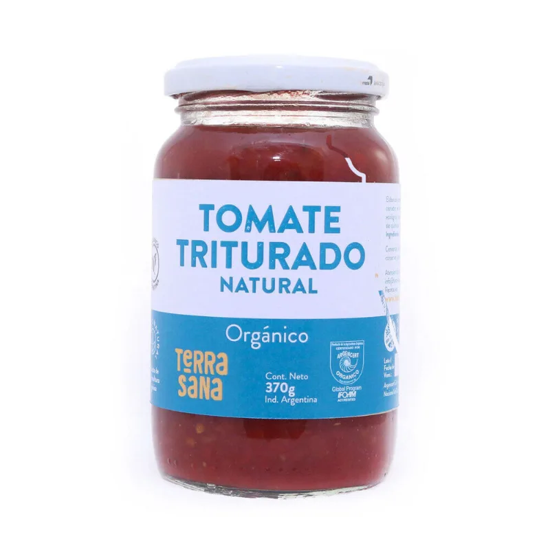 Salsa de tomate triturado Terrasana orgánica botella 370 g.