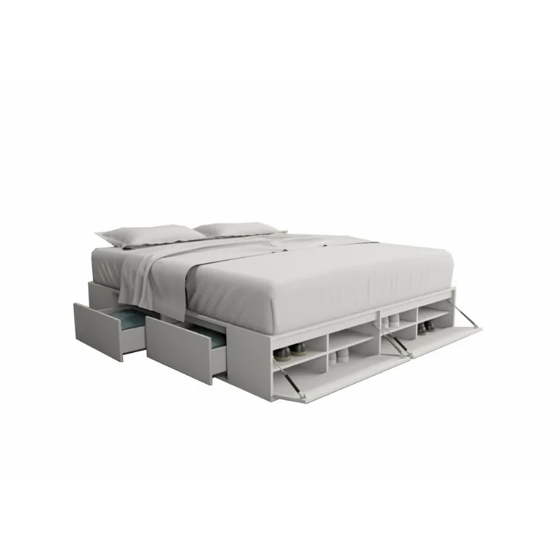 Box de Cama DS Home 1,80 m 4 Cajones 2 Puertas 203x33x182 cm Box de Cama DS Home 1,80 m 4 Cajones 2 Puertas Everest 203x33x182 cm