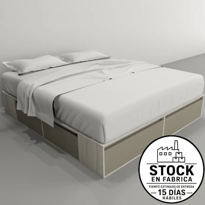 Box E-Tables 2.00M C/Cajones 2 Puertas Nevado/Gris Cubanita 6445-Ncg