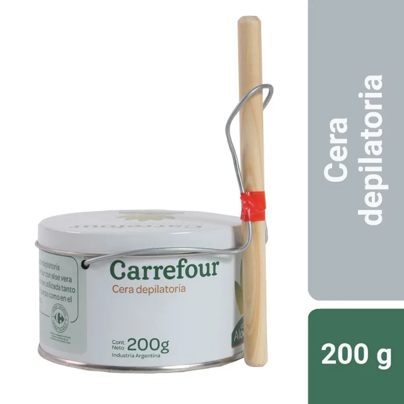 Cera depilatoria Carrefour aloe vera 200 g.