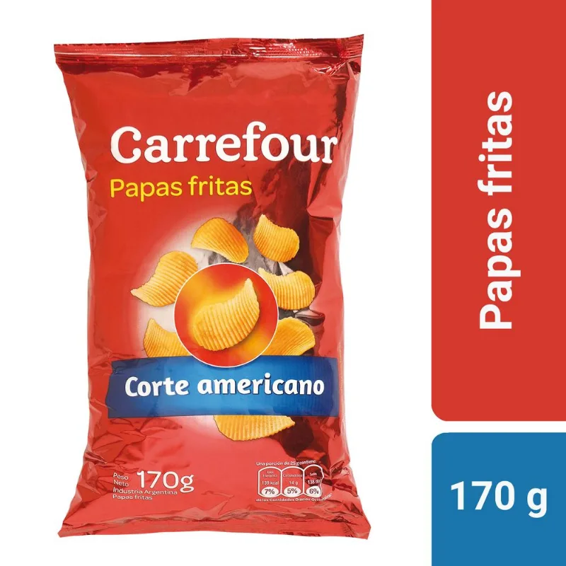 Papas fritas Carrefour corte americano 170 g.