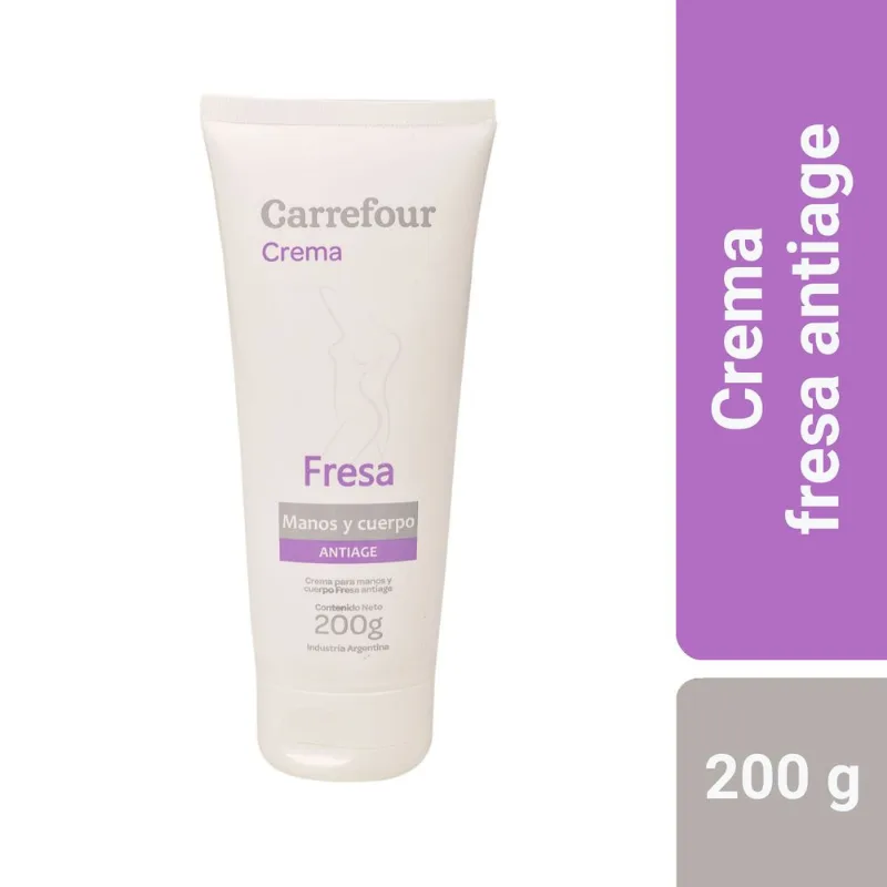 Crema corporal Carrefour fresa antiage 200 g.