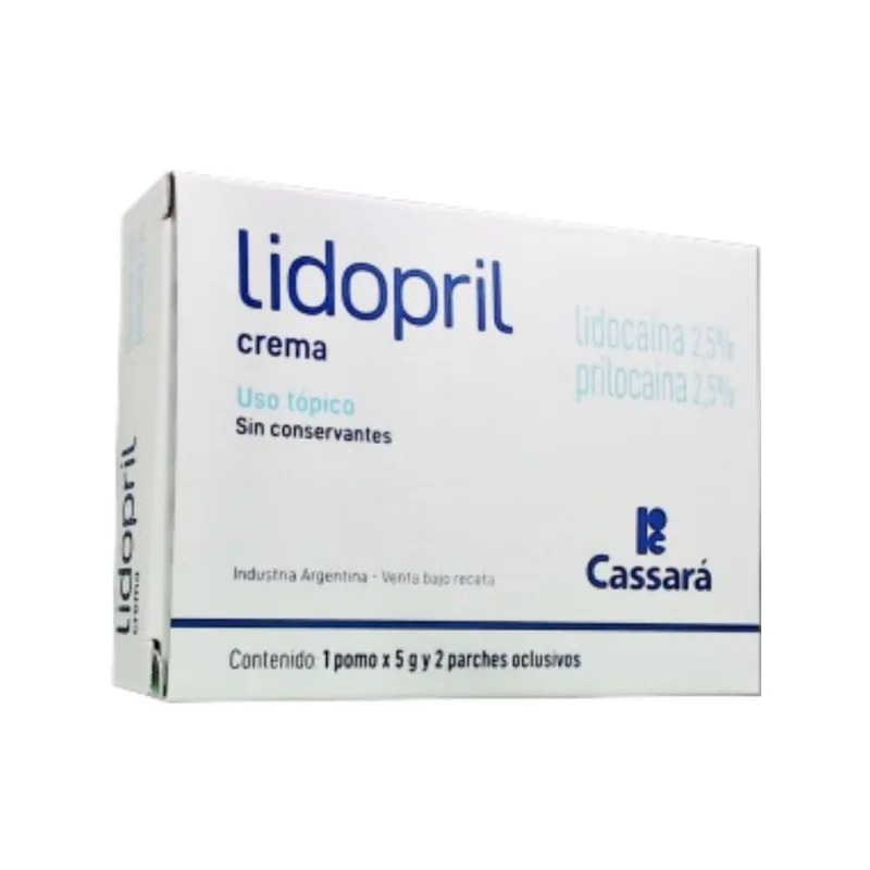 Lidopril Lidocaína + Prilocaína Crema x 5 g + 2 Parches
