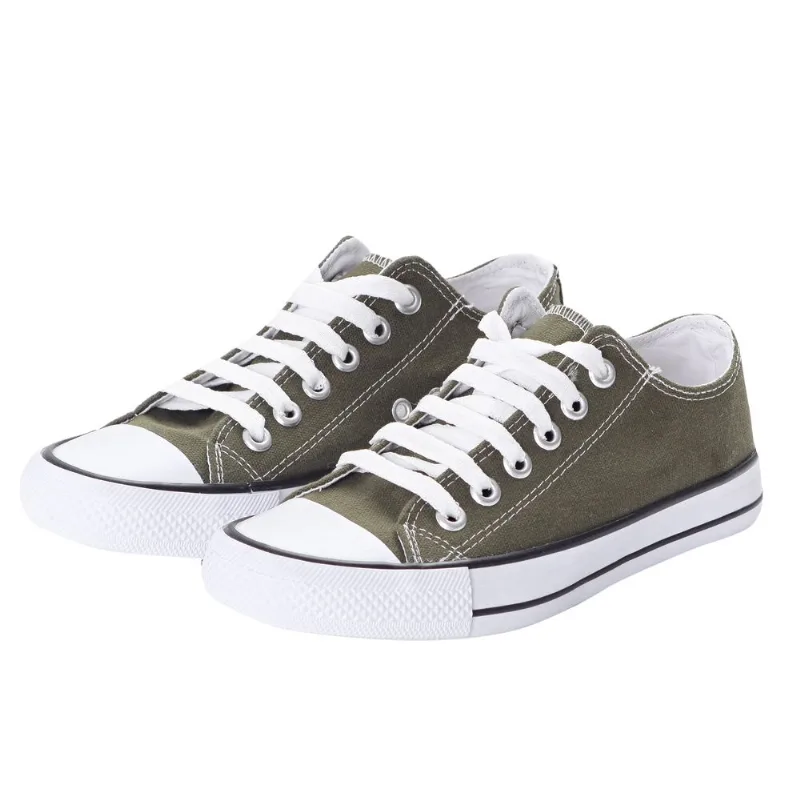Zapatilla Tex base baja talle 38 verde militar