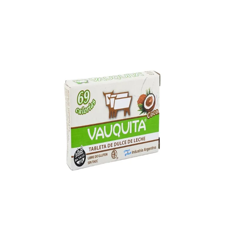 Tableta Vauquita de Dulce de Leche sabor a Coco x 22 g