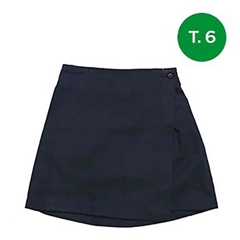 Pollera Pantal¢n Gabardina Urb Azul T.6 Pollera Pantalón Gabardina Urb Azul T.6