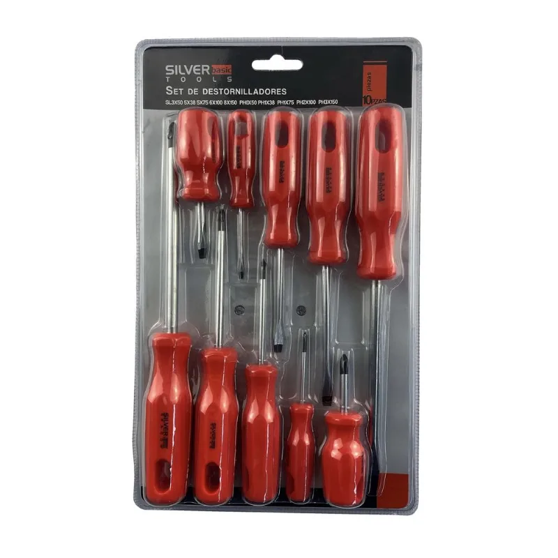 Kit Juego Destornilladores 10 Pzs Imantados Silver Shadow