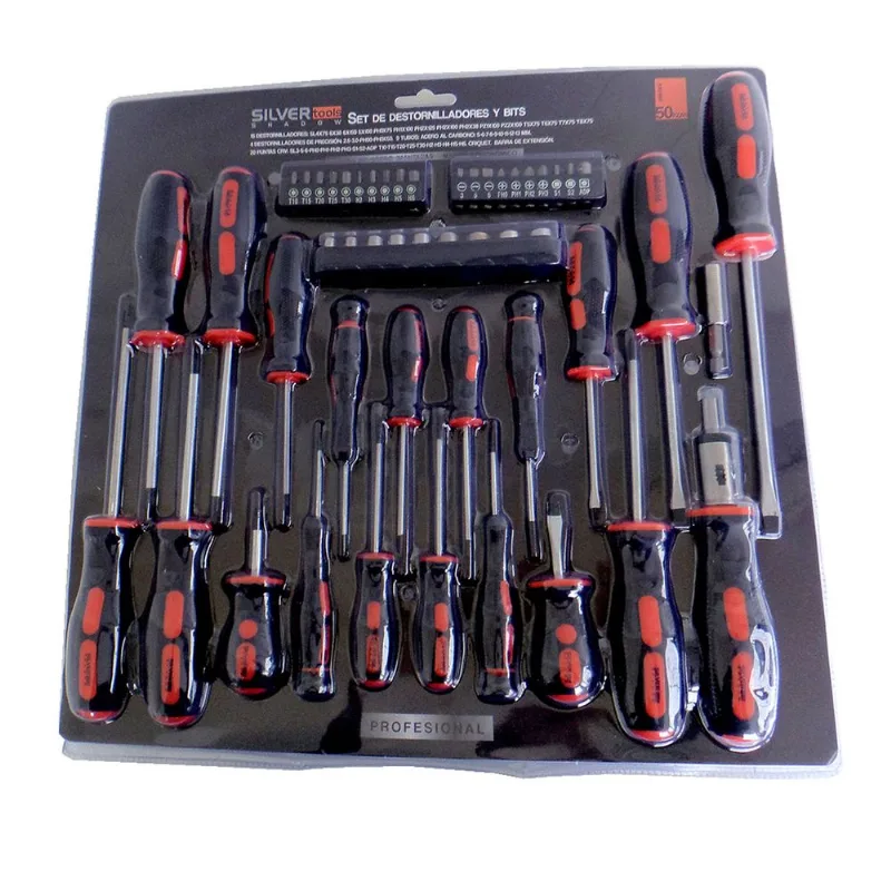 Set De 50 Destornilladores Profesionales Silver Shadow