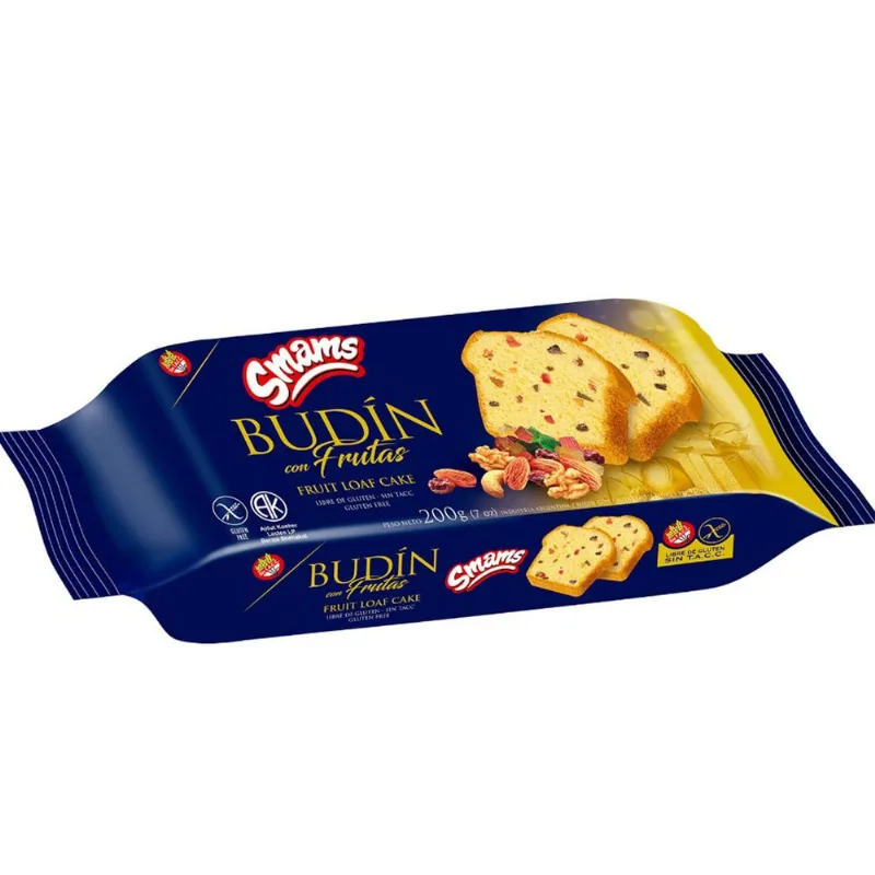 Budín Smams con frutas 200 g. Sin TACC