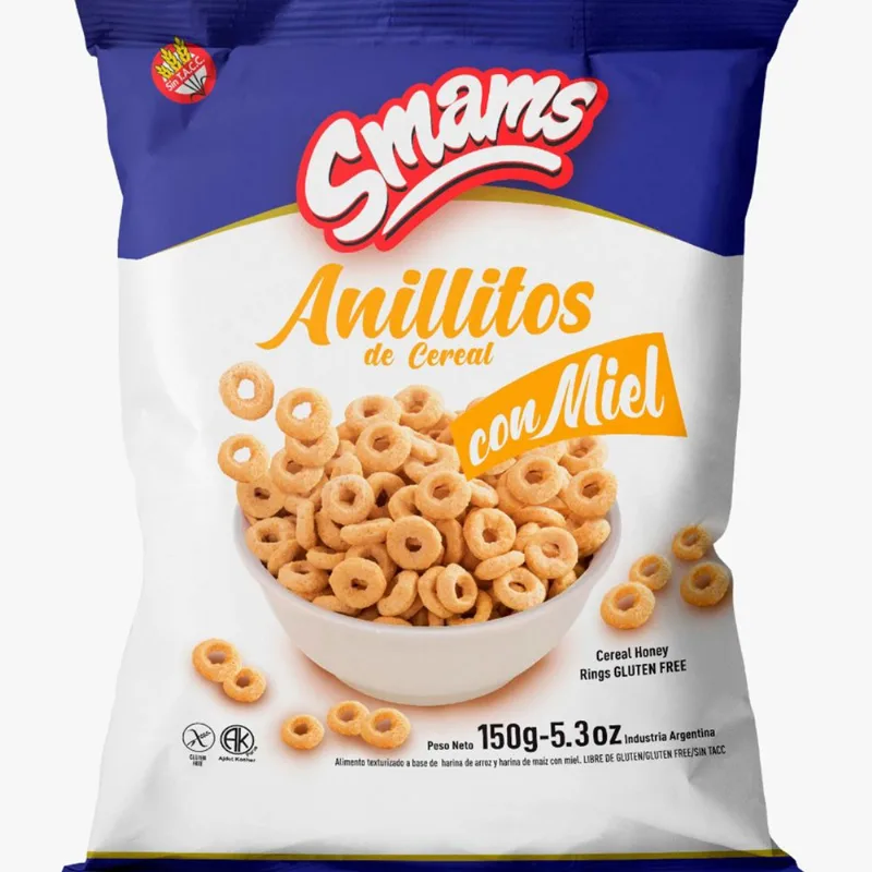 Cereal Smams sin TACC anillitos con miel 150 g.