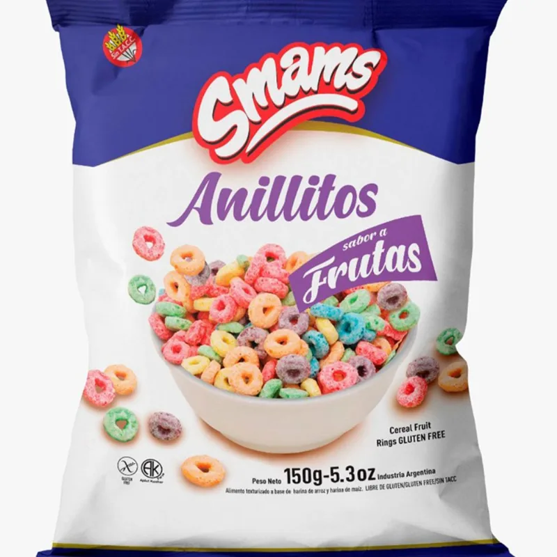 Cereal Smams sin TACC anillitos de fruta 150 g.