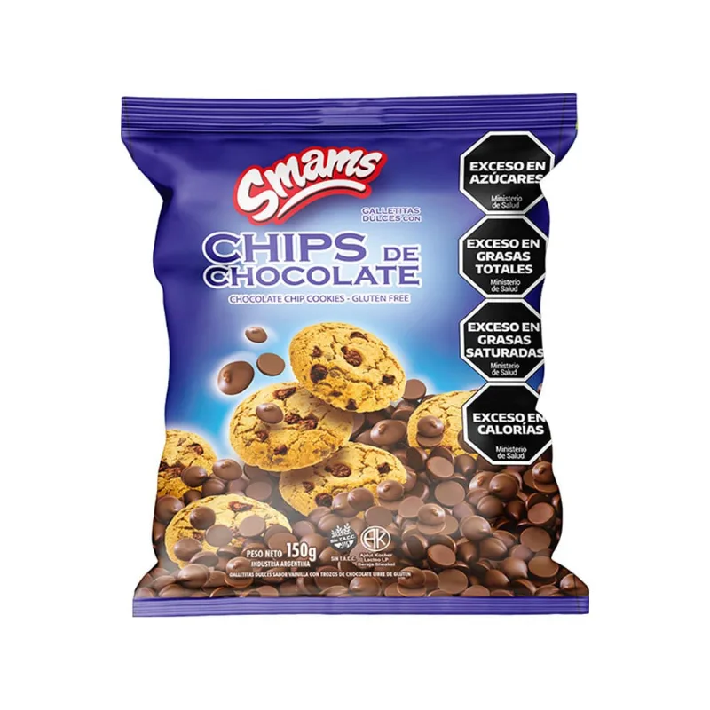 Galletitas Con Chips De Chocolate Sin Gluten X 150 Gr Smams