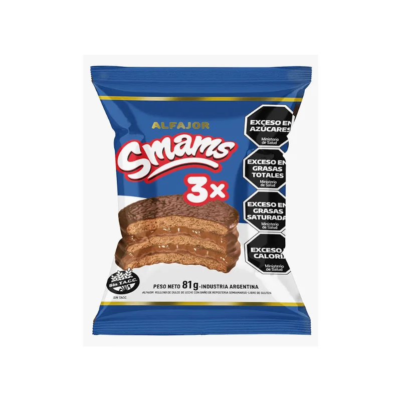 Alfajor Triple Con Dulce De Leche Smams 81 Gr