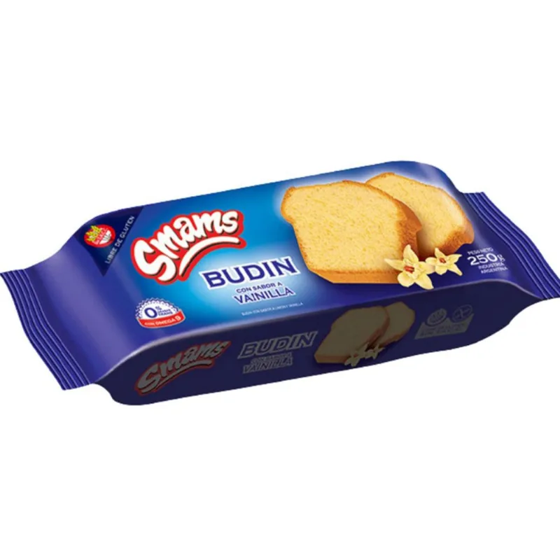 Budín sabor vainilla Smams sin tacc 180 g.