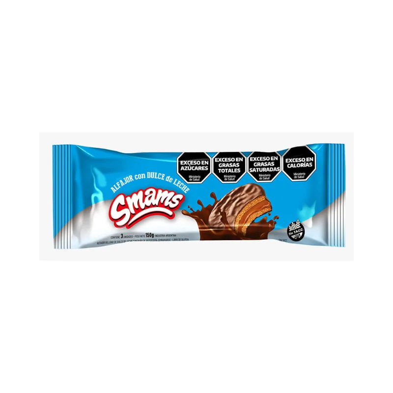 Alfajor Con Dulce De Leche Smams 150 Gr X 3 U