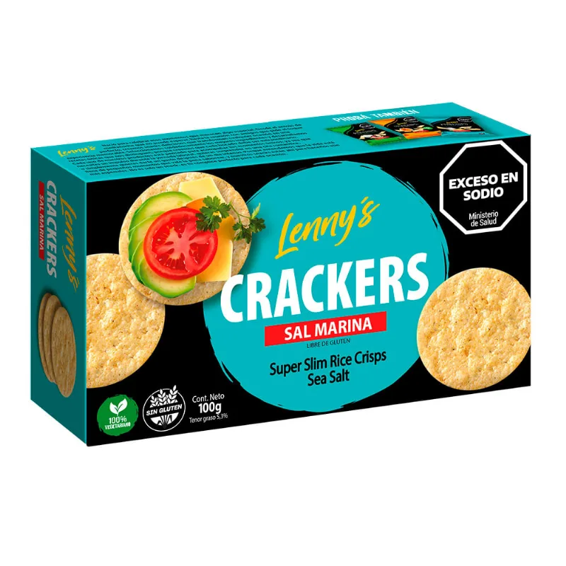 Galletitas de Arroz Sabor Sal Marina 100 Grs Lenny's