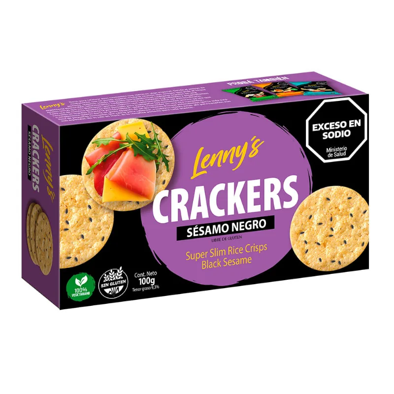 Galletitas de Arroz Sabor Sésamo Negro 100 Grs Lenny's