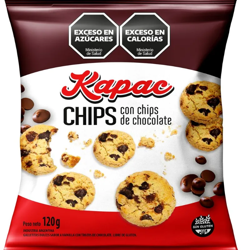 Galletitas con chips de chocolate sin tacc Kapac 120 grs