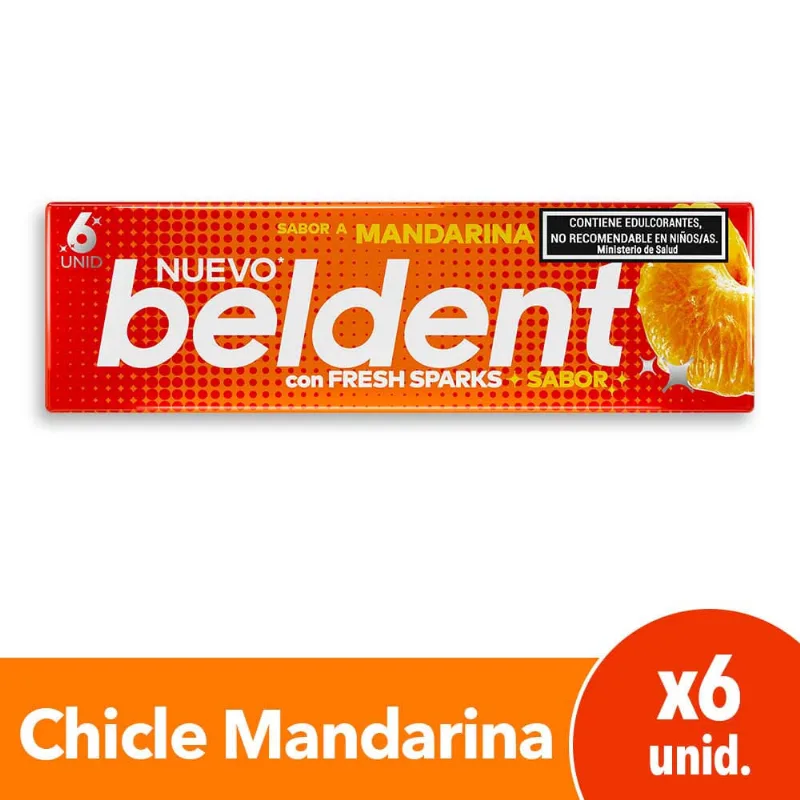 Chicles Sabor Mandarina 20 Grs Beldent Chicles Beldent Mandarina 20 Gr