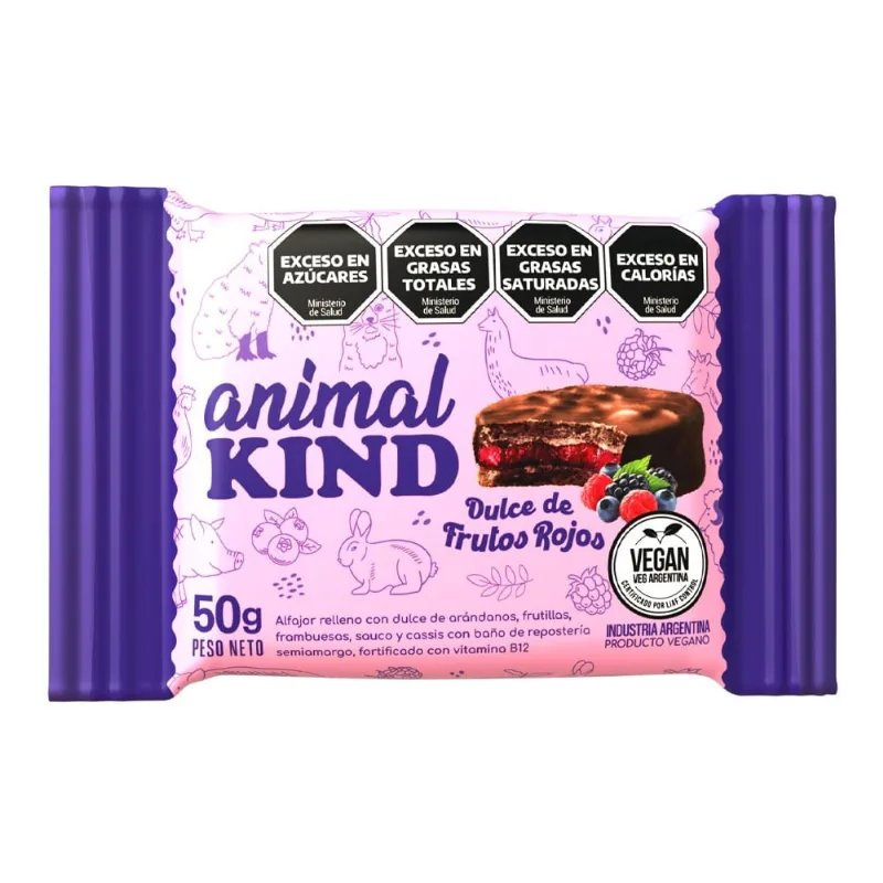 Alfajor Vegano Animal Kind Frutos Rojos x 50 g