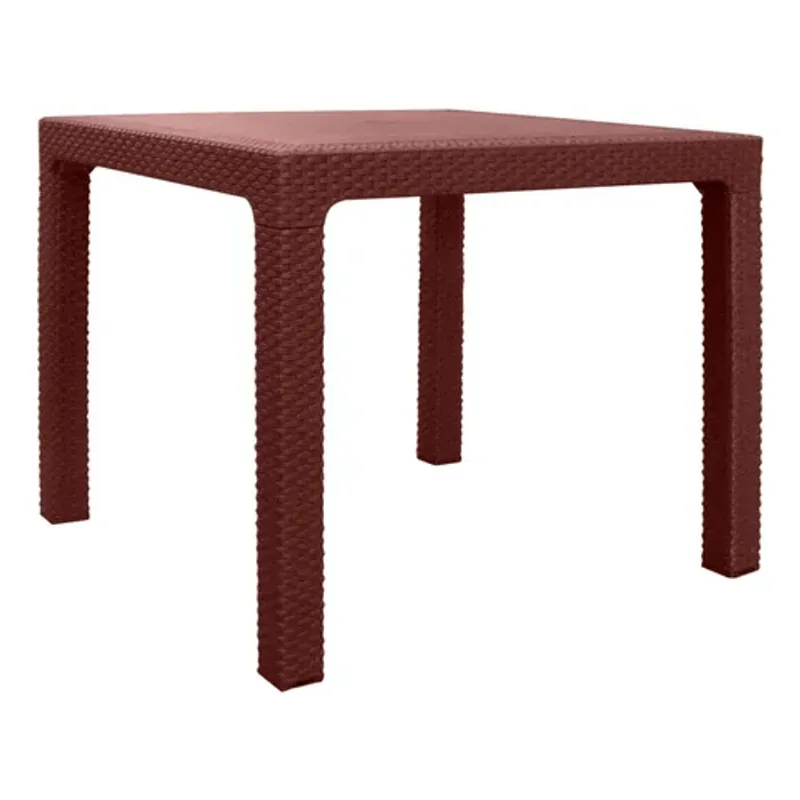 Mesa de exterior de PVC Grass Cuadrada Chocolate