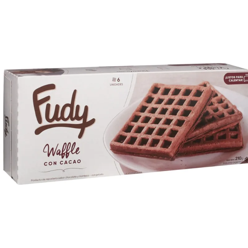 Waffle con cacao Fudy 210 g. 6 u.