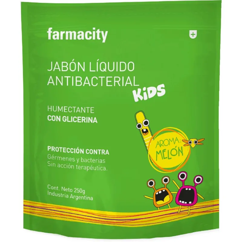 Jabón Líquido Farmacity Kids Antibacterial Melón Repuesto x 250 ml