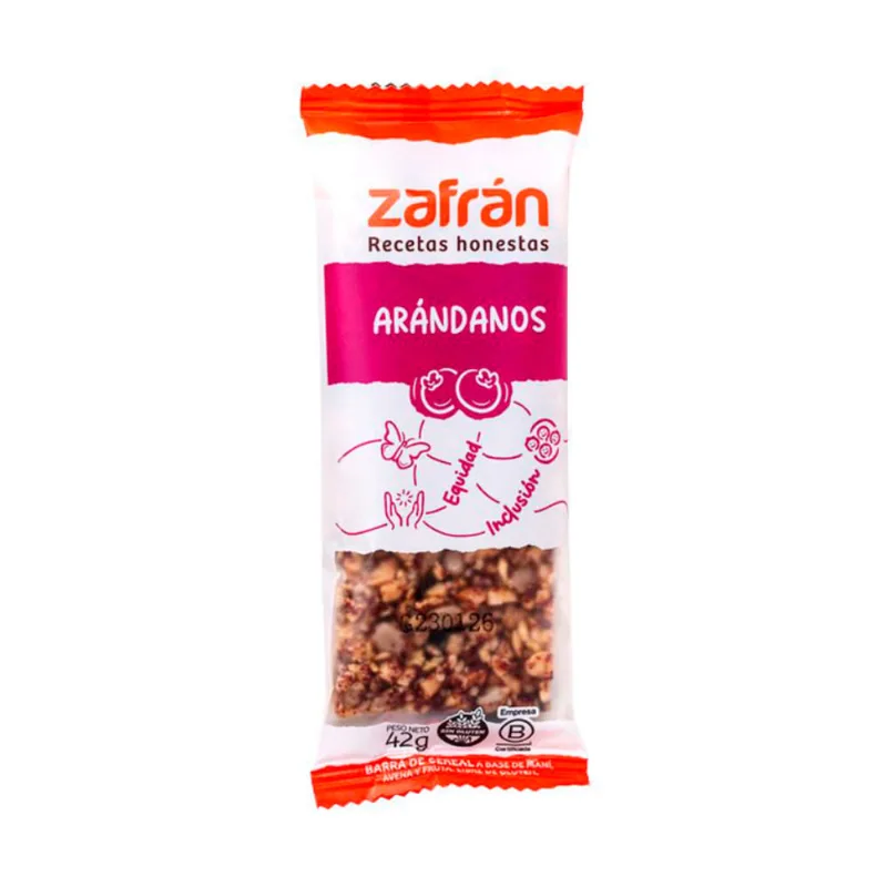 Barra de Cereal Sabor Arándanos 42 Grs Zafran